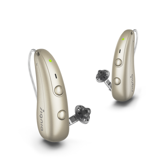 Signia Pure Charge&Go BCT 5IX Hearing Aids - Fine Gold