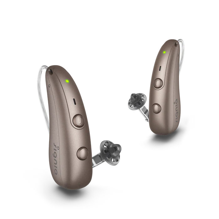Signia Pure Charge&Go BCT 5IX Hearing Aids - Sandy Brown