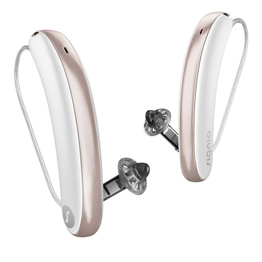 Signia Styletto 7IX Hearing Aids - Snow White Rose Gold