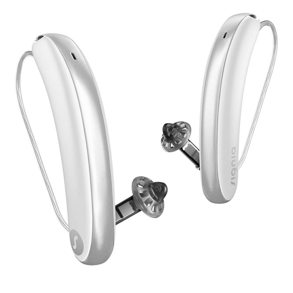 Signia Styletto 5IX Hearing Aids - Snow White Silver